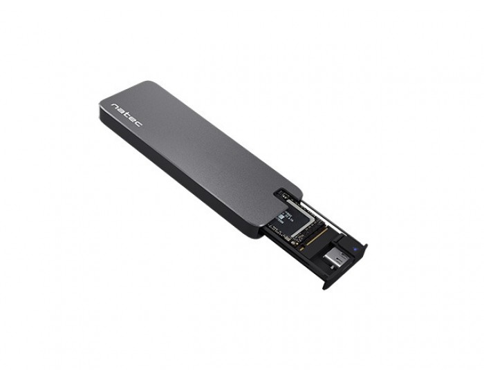 Кутия за твърд диск Natec EXTERNAL SSD ENCLOSURE RHINO M.2 NVME USB-C 3.1 GEN 2 ALUMINIUM