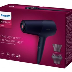 PHILIPS Hair dryer 2300W Series 5000 ThermoShield technology 6 heat and speed settings ionic care blue - Малки домакински уреди