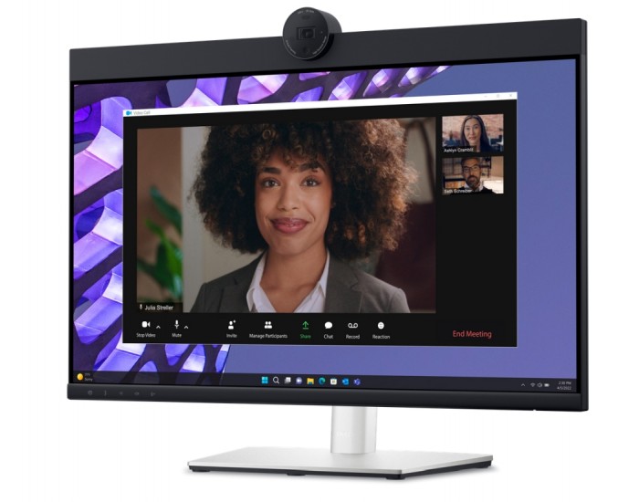 Монитор Dell P2424HEB, 23.8" Video Conferencing, FullHD (1920x1080) AG, IPS, 16:9, 5ms, 1000:1, 250 cd/m2, 99% sRGB, HDMI, DP, USB-C, USB 3.2 hub, RJ45, 1x 4MP RGB + IR 2K camera, 2x digital mic, 2x 5W speaker, Height Adj, Pivot, Swivel, Tilt, Black