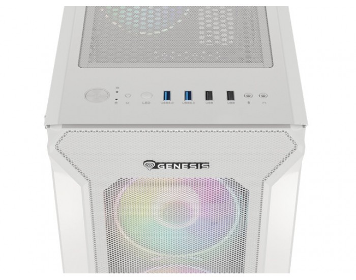 Кутия за компютър Genesis Gaming PC Case IRID 505 ARGB V2 Midi Tower Window White