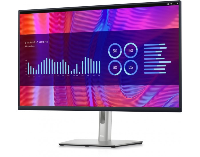 Монитор Dell P3223DE, 31.5" Wide LED AG IPS Panel, 5ms, 1000:1, 350 cd/m2, 2560x1440, 99% Srgb, HDMI, DP, USB-C hub, USB 3.2 Gen 1, RJ45, ComfortView, Height, Pivot, Swivel, tilt, Black