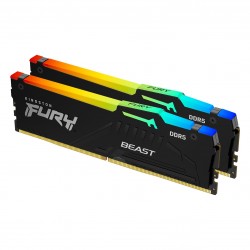 Kingston 32GB 6000MT/s DDR5 CL30 DIMM (Kit of 2) FURY Beast RGB XMP, EAN: 740617343182 - Компютърни Компоненти