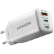 AXAGON ACU-DPQ65W GaN Wall charger, 3x port (USB + dual USB-C), PD3.0/QC4+/PPS/Apple, 65W, white