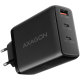 AXAGON ACU-DPQ100 GaN Wall charger, 3x port (USB + dual USB-C), PD3.0/QC4+/PPS/Apple, 100W, black