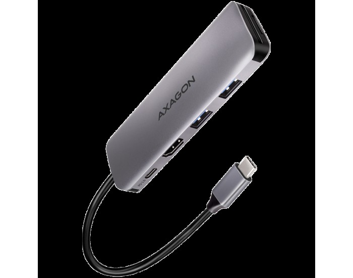 Multiport USB 3.2 Gen 1 hub. HDMI, card reader and Power Delivery. 20 cm USB-C cable.