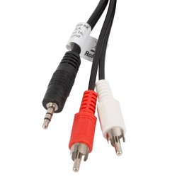 Кабел Lanberg mini jack 3.5mm (M) 3 pin -> 2X RCA (chinch) (M) cable 5m - Lanberg