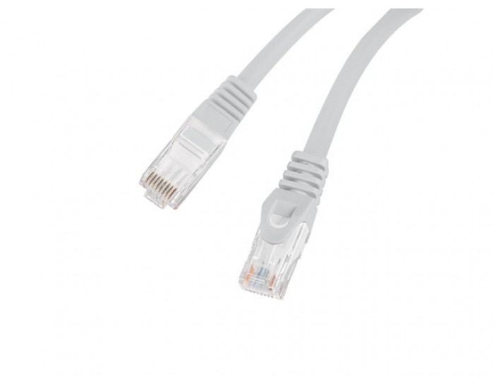 Кабел Lanberg patchcord CAT.6 UTP LSZH CCA 0.5m Fluke Passed, Grey