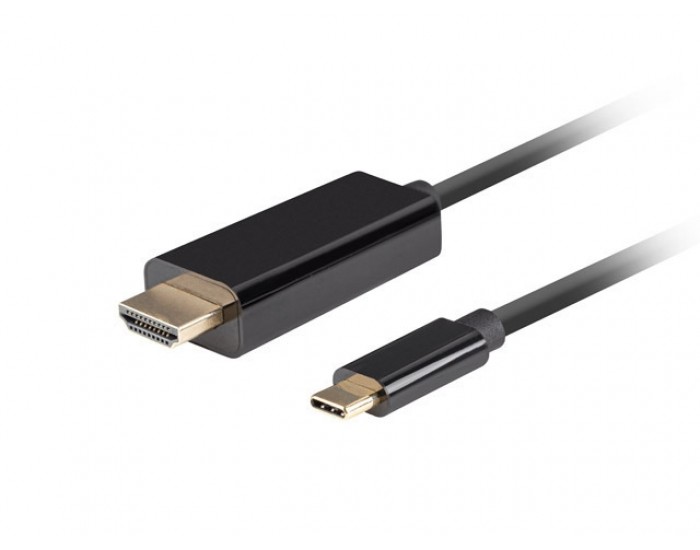 Кабел Lanberg USB-C (M) -> HDMI(M) 2.0 4K 60hz cable 0.5m, black