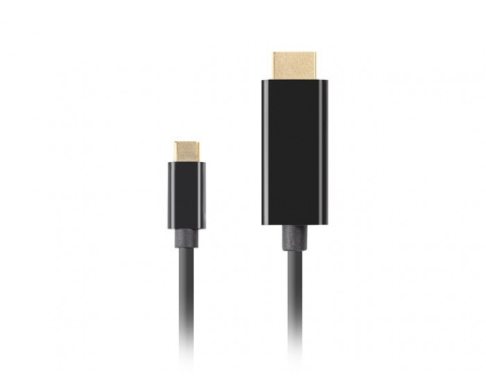 Кабел Lanberg USB-C (M) -> HDMI(M) 2.0 4K 60hz cable 0.5m, black