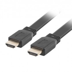 Кабел Lanberg HDMI M/M V2.0 cable 0.5m, 4K flat, black - Lanberg