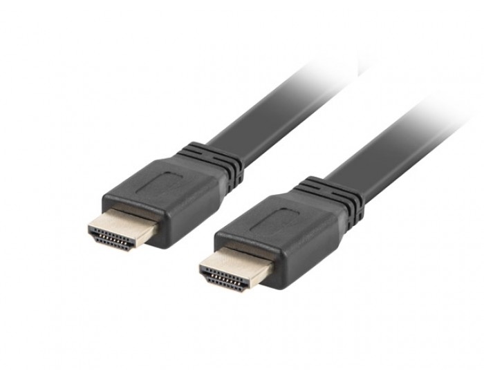 Кабел Lanberg HDMI M/M V2.0 cable 0.5m, 4K flat, black