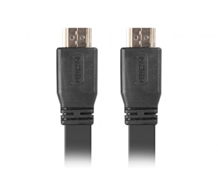 Кабел Lanberg HDMI M/M V2.0 cable 0.5m, 4K flat, black