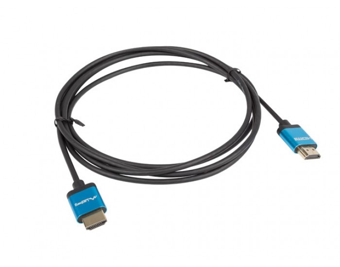 Кабел Lanberg HDMI M/M V2.0 cable 1.8m, 4K Slim, black