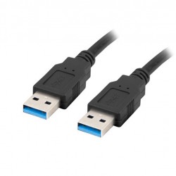 Кабел Lanberg USB-A (M) -> USB-A (M) 3.0 cable 0.5m, black - Lanberg