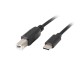 Кабел Lanberg USB-C (M) -> USB-B (M) 2.0 ferrite cable 1.8m, black