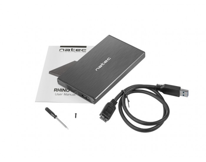 Кутия за твърд диск Natec External HDD/SSD Enclosure Rhino Go SATA 2.5" USB 3.0 Black