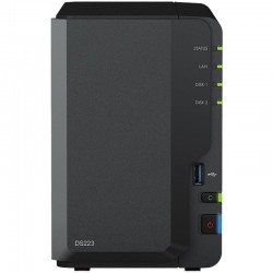 Synology DiskStation DS223, Tower, 2-bays 3.5'' SATA HDD/SSD, CPU 4-core 1.7 GHz, 2 GB DDR4 non-ECC, RJ-45 1GbE LAN Port, 3 x USB 3.2 Gen 1 Port, 1.28 kg, 2y - Synology