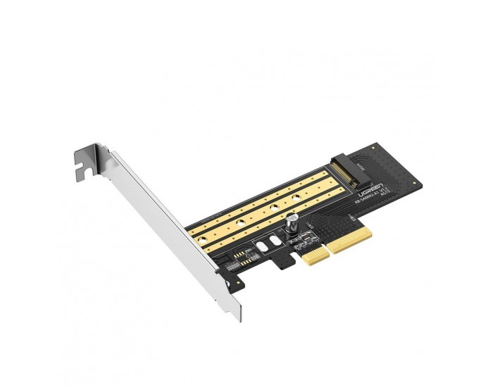 Адаптер за разширителна карта Ugreen PCIe 3.0 x4 към SSD M.2 M-Key / M.2 B-Key CM302 - черен