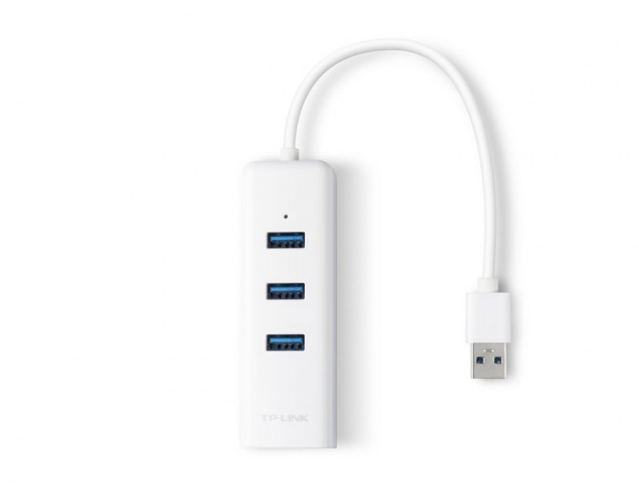 Мрежови адаптер TP-Link UE330 USB 3.0 3-Port Hub & Gigabit Ethernet