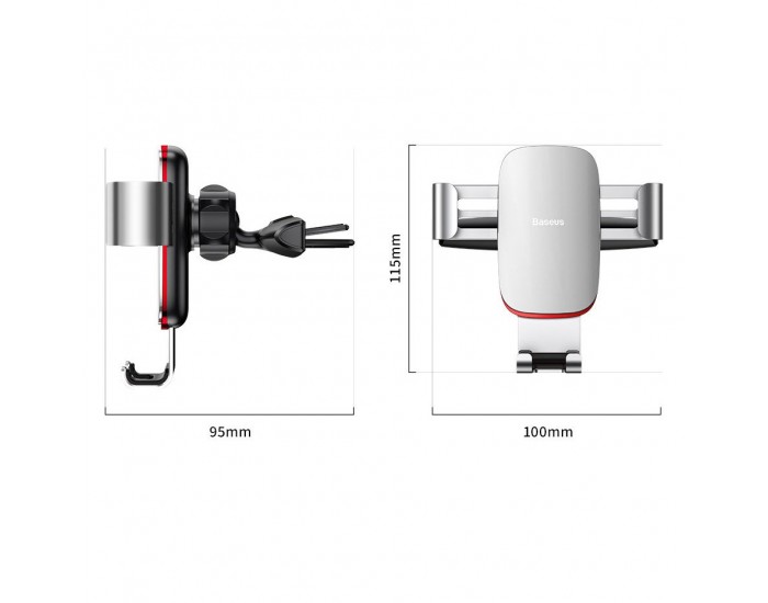 Стойка за телефон Baseus SUYL-J01 Metal Age Gravity Mount за CD слот черен