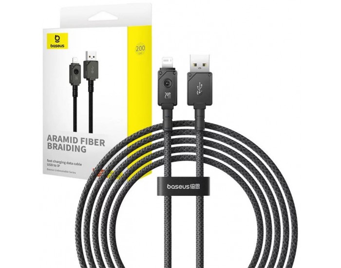 Кабел Baseus Unbreakable Series USB към Lightning 2.4A 2м P10355802111-01 - черен