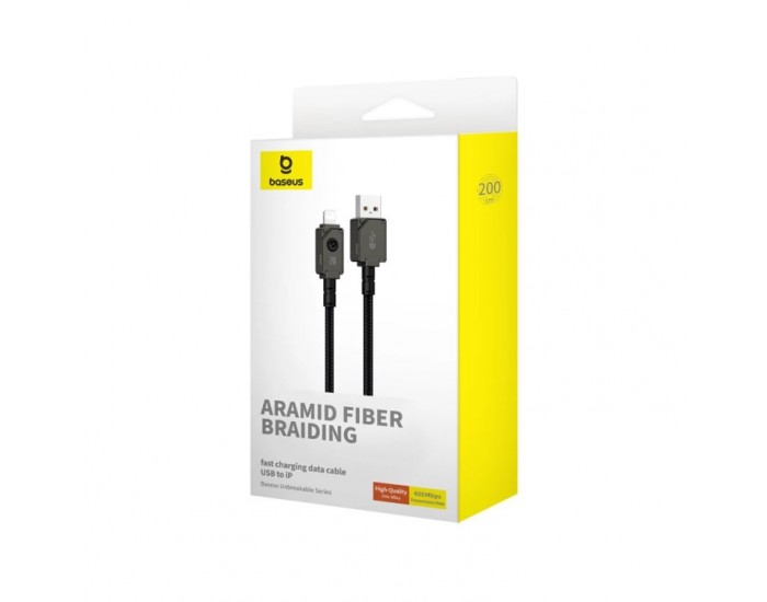 Кабел Baseus Unbreakable Series USB към Lightning 2.4A 2м P10355802111-01 - черен