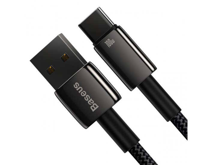 Кабел Baseus Tungsten Gold 100W USB-A към USB-C 2м CAWJ000101 - черен