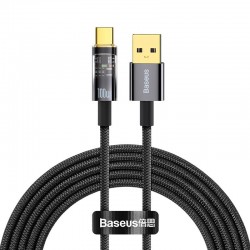 Кабел Baseus CATS000201 USB към USB Type C 100W 1м - черен - Разклонители, Зарядни и Кабели