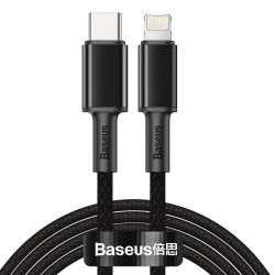 Кабел Baseus High Density USB Type-C към Lightning PD 20W, 2м CATLGD-A01 - черен - Baseus