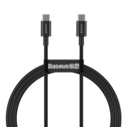 Кабел Baseus Superior USB Type-C към Type-C, PD 2.0 100W, 2м, CATYS-C01 - черен - Baseus