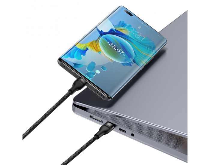 Кабел Baseus Flash Series Ⅱ Fast Charging 2 в 1 USB-C - 2xUSB-C 100W 1.5м CASS060001 - черен