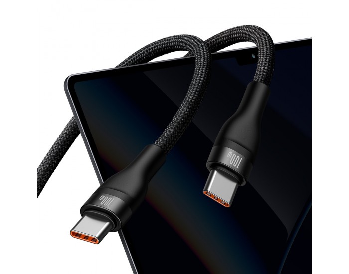 Кабел Baseus Flash Series Ⅱ Fast Charging 2 в 1 USB-C - 2xUSB-C 100W 1.5м CASS060001 - черен