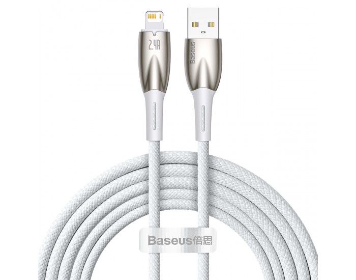 Кабел Baseus Glimmer Series USB-A - Lightning 480Mb/s 2.4A 2м CADH000302 - бял