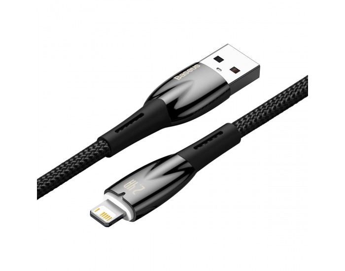 Кабел Baseus Glimmer Series USB-A - Lightning 480Mb/s 2.4A 2м CADH000301 - черен