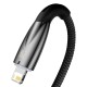 Кабел Baseus Glimmer Series USB-A - Lightning 480Mb/s 2.4A 2м CADH000301 - черен