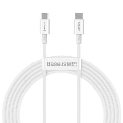 Кабел Baseus Superior CATYS-C02 USB Type C - USB Type C QC / PD / FCP 100W 5A 20V 2м - бял - Baseus