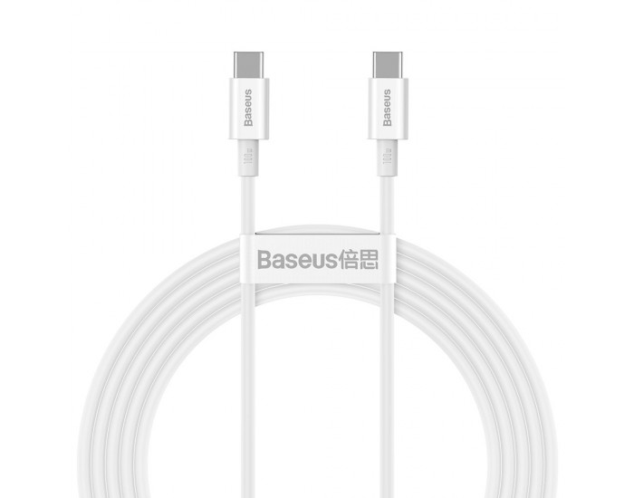 Кабел Baseus Superior CATYS-C02 USB Type C - USB Type C QC / PD / FCP 100W 5A 20V 2м - бял