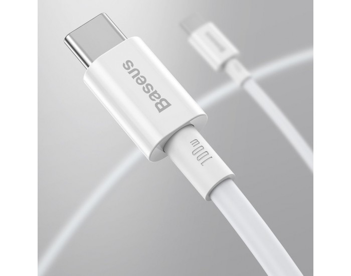 Кабел Baseus Superior CATYS-C02 USB Type C - USB Type C QC / PD / FCP 100W 5A 20V 2м - бял