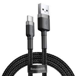 Кабел Baseus Cafule USB-A към USB-C 3m CATKLF-UG1 - черен - Разклонители, Зарядни и Кабели