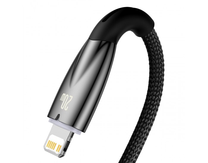 Кабел Baseus Glimmer fast charging USB-C към Lightning 20W 2м - черен