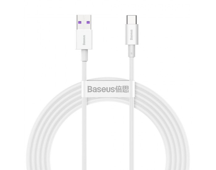 Кабел Baseus Superior CATYS-A02 USB-A към USB-C, 66W, 2м, бял