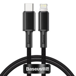 Кабел Baseus CATLGD-01 USB Type C - Lightning fast charge 20W 1м черен - Разклонители, Зарядни и Кабели