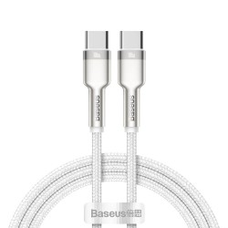 Кабел Baseus Cafule Series Type-C към Type-C, 100W, 1м, бял CATJK-C02 - Разклонители, Зарядни и Кабели