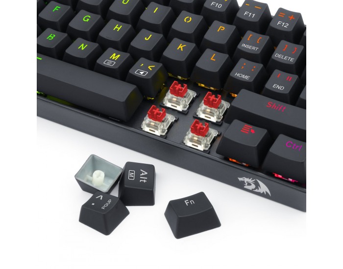 RGB механична геймърска клавиатура Redragon Dragonborn K630RGB-1-BK red switches