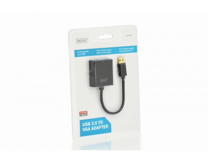 Адаптер DIGITUS, USB 3.0 към VGA, Full HD - DA-70840