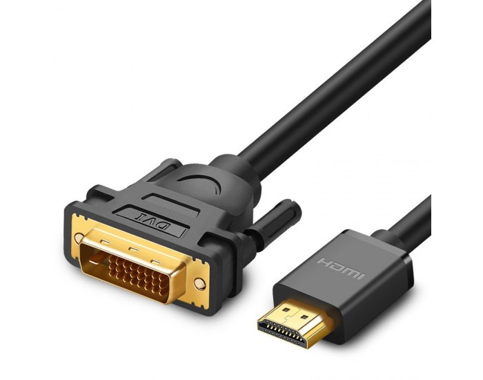 Кабел Ugreen DVI (мъжки) - HDMI (мъжки) FHD 60 Hz 1.5 m HD106 11150 - черен