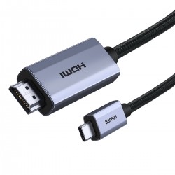 Адаптер Baseus High Definition Series WKGQ010001 USB Type C - HDMI 2.0 4K 60Hz 1м черен - Разклонители, Зарядни и Кабели