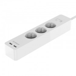 Разклонител със защита Orico GPC-3A2U-EU-WH  с 2 USB порта - Офис техника