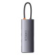 Хъб Baseus Metal Gleam Series 6в1 USB Type C към 3x USB 3.0 + HDMI + USB-C PD + VGA WKWG030013 - сив