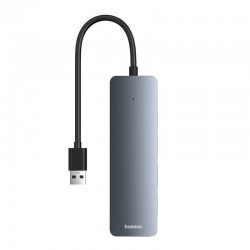 USB хъб Baseus 4 в 1 UltraJoy Lite USB-А към USB 3.0, 15 см B0005280B811-00 - сив - USB Хъбове, Четци и Флашки